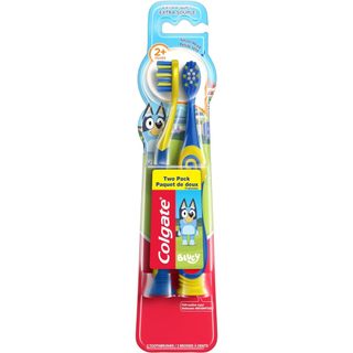 Bộ 2 bàn chải đánh răng trẻ em Colgate Bluey Extra Soft Toothbrush for Kids, Kids Toothbrush Pack with Built in Suction