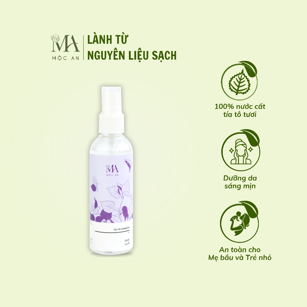 Toner Tía Tô Hydrosol Mờ Thâm Nám, Tàn Nhàng - Mộc An 100ml