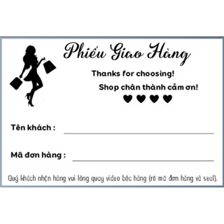  Combo 50 tem vận chuyển DÁN ĐƯỢC 130x75 phiếu giao hàng in sẵn phiếu ship hóa đơn ghi mã đơn hàng có keo sẵn nhãn dán 