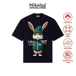 Áo thun trẻ em Nikolas 100% Cotton Green Bunny Tee