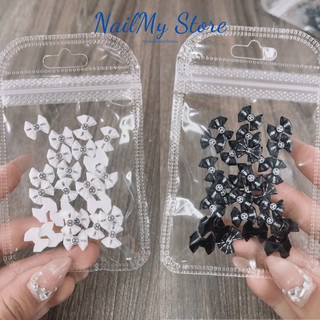Charm nail, charm nơ thương hiệu các mẫu làm móng tay, set mix