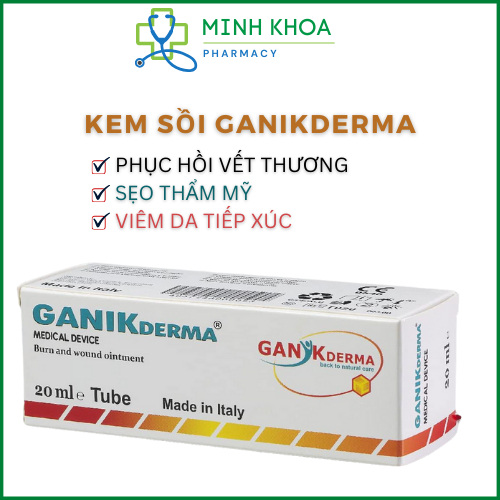 GANIKderma 20ml Kem phục hồi, giúp nhanh lành vết thương sau phẩu thuật, v.i.ê.m da, hăm tả, làm đầy sẹo lõm.