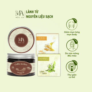 Combo Giảm Mụn Lưng, Mụn Body Mộc An 2 Sản Phẩm Chiết Xuất Tự Nhiên, An Toàn Và Hiệu Quả
