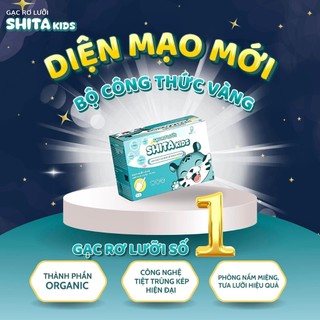 (Tặng Lactacid 60ml) Hộp 30 gạc rơ lưỡi SHITA Kids thảo dược dùng vệ sinh răng miệng cho bé
