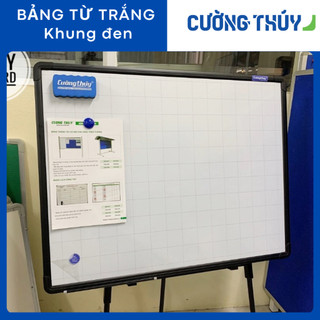 Bảng từ trắng khung đen dòng Special - Bảng Cường Thúy ( Tặng kèm bút lông, nam châm, bông lau)