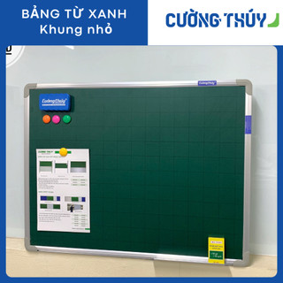 Bảng từ xanh KT: 60x80cm dòng Standard - Bảng Cường Thúy,  ( Tặng kèm hộp phấn, nam châm, bông lau)