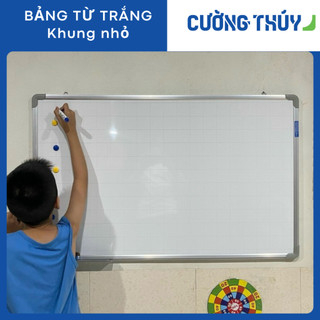 Bảng từ trắng, KT: 100x120cm dòng Standard - Bảng Cường Thúy( Tặng kèm bông lau, nam châm và bút lông)