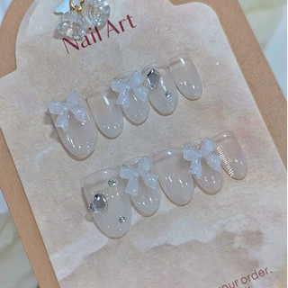 Nailbox, mẫu nail thạch nước gạo gắn charm đá, nail thiết kế, Mã A10