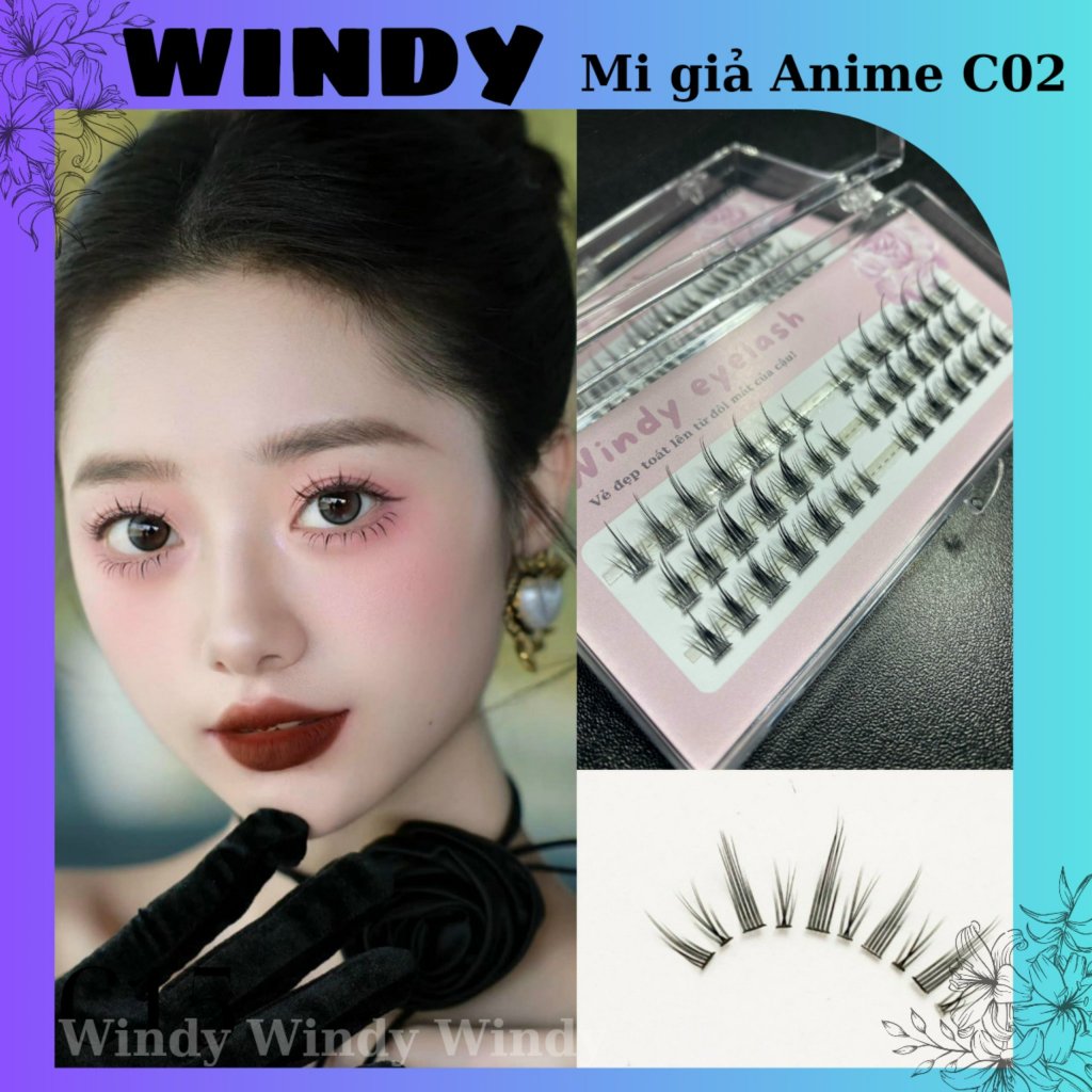 Mi giả WINDY dáng Anime tự nối tự gắn siêu nhanh thích hợp cho người hay trang điểm C02