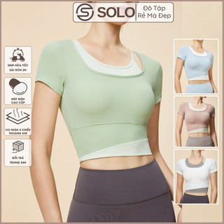 Áo Thun Gym Yoga Pilates Body Croptop 𝐂𝐎́ 𝐌𝐔́𝐓 Thể Thao Thun Poly Siêu Thoáng 𝙎𝙤𝙡𝙤 𝙎𝙥𝙤𝙧𝙩𝙨𝙬𝙚𝙖𝙧 081