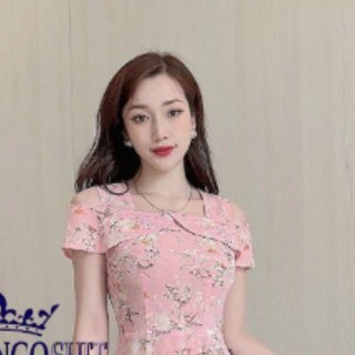 Đầm Mango dự tiệc màu hồng nhạt size S