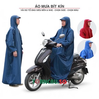 Áo mưa bít sườn - Áo mưa bít kín người vải dù tổ ong siêu bền nhẹ Toancau_SG