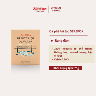 Cà phê túi lọc Serepok 100% Robusta honey