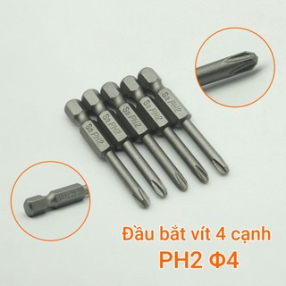 Đầu bắt vít 4 cạnh PH2 chuôi lục
