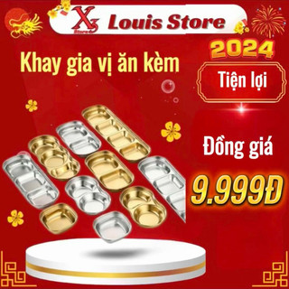 Khay đựng nước chấm nhiều ngăn bằng thép không gỉ, khay đựng gia vị, khay đựng nhiều ngăn