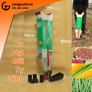 Máy gieo hạt giống, tra hạt, máy bón phân tự động 1 đầu ra, 2 đầu ra - Dụng cụ gieo hạt bán tự động gieo ngô, lạc, đậu