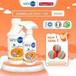  Combo Xịt Khử Mùi Hôi Khử Khuẩn Chậu Cát Chống Nấm Kèm Lõi Thay Cho Chó Mèo Sanoyna Pet 300ml 