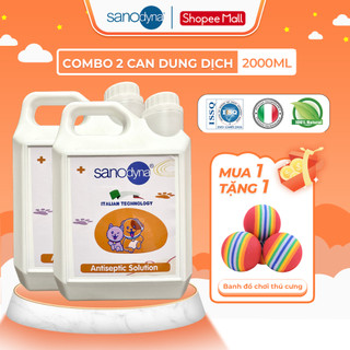  Combo Dung Dịch Diệt Khuẩn Chống Nấm Khử Mùi Nước Tiểu Thú Cưng Chó Mèo Sanodyna Pet  2 can x 2L  