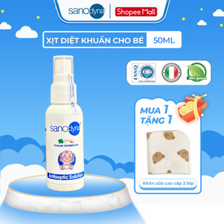  Xịt Diệt Khuẩn Khử Mùi Bình Sữa Ti Giả Đồ Chơi An Toàn Chống Hăm Cho Bé Sanodyna Baby 50ml 