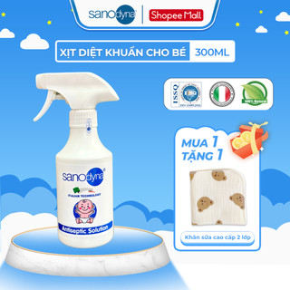  Xịt Khuẩn Chống Hăm Cho Bé Sơ Sinh Vệ Sinh Khử Mùi Đồ Chơi Bình Sữa Ti Giả Sanodyna Baby 300ml 