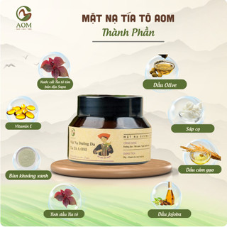 Mặt nạ dưỡng trắng da tía tô A OM NATURAL mask làm mờ nám, tàn nhang, ngăn ngừa mụn, lành tính dùng cho cả bà bầu 50g