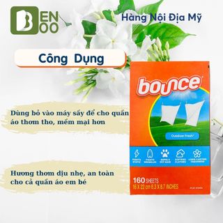 Giấy Thơm Quần Áo Bounce Mỹ 160 Tờ Nguyên Hộp - Làm Thơm Quần Áo Và Loại Bỏ Mùi Ẩm Mốc