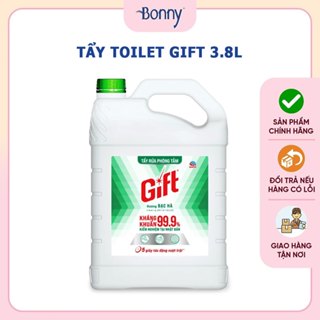 Nước tẩy vệ sinh bồn cầu, tẩy vệ sinh nhà tắm, tẩy toilet, nước tẩy đa năng Gift hương bạc hà, can 3.8 Lít