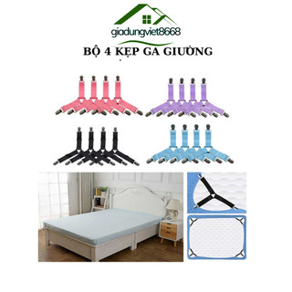 Bộ 4 kẹp ga trải giường chống xê dịch, cố định và giữ phẳng drap ga phủ giường