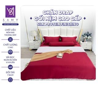 Bộ Chăn Ga Gối Lụa Tencel Coolsilk SAMY BEDDING Màu đỏ Sang Trọng
