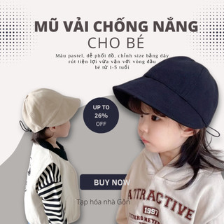 Mũ chống nắng, mũ đi biển cho bé 1-5 tuổi màu sắc pastel dễ phối đồ
