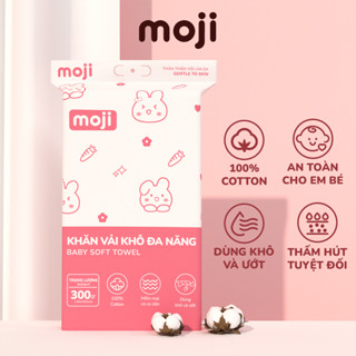 Khăn vải khô đa năng Moji dùng cho bé và mẹ  300/600gr không chứa hóa chất mặt vải kim cương dày dặn