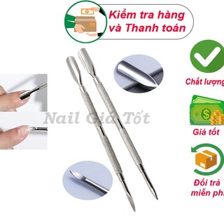 Cây đẩy da chết nail, cây sủi da inox 2 đầu cao cấp