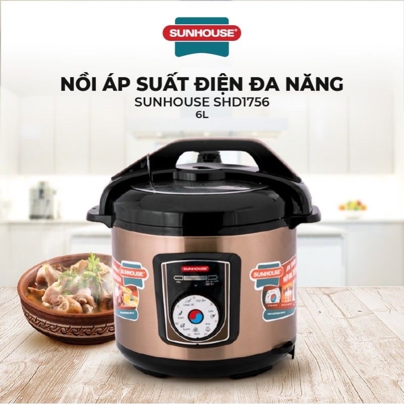 Nồi áp suất điện đa năng SUNHOUSE SHD1756 cà phê