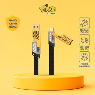 [BH 3 Tháng] Pikapi Cáp sạc nhanh 4in1, dây sạc 4 đầu, bọc dù: C to L 27W, C to C 60W, copy file