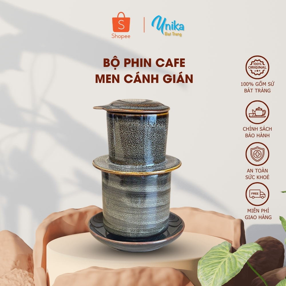 Phin Cafe gốm sứ men cánh gián - Phin Cafe men cánh gián - Bộ Phin Cafe Sứ Cao Cấp - Phin Sứ Pha caf