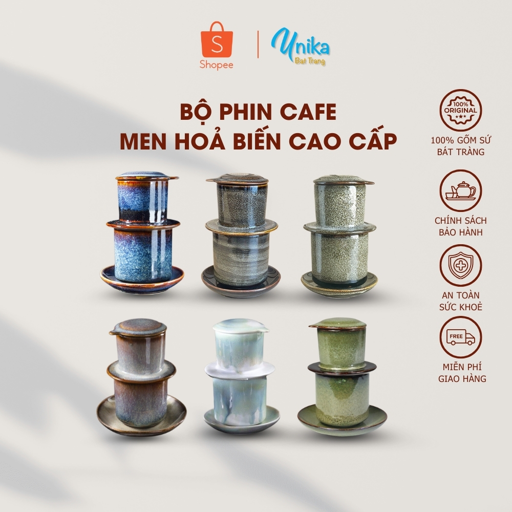 Bộ phin pha cà phê gốm sứ (6 màu)  - Phin Pha Cafe Gốm Bát Tràng