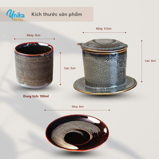 Bộ phin pha cà phê gốm sứ (6 màu)  - Phin Pha Cafe Gốm Bát Tràng