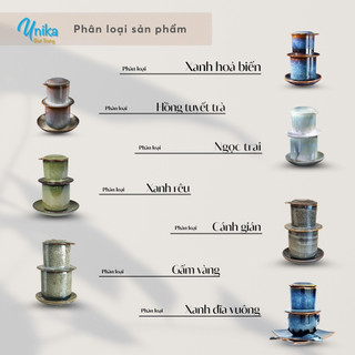 Bộ phin pha cà phê gốm sứ (6 màu)  - Phin Pha Cafe Gốm Bát Tràng