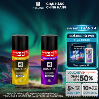  Xịt khử mùi toàn thân ngăn mồ hôi và mùi cơ thể Romano 150ml tăng 30% dung tích