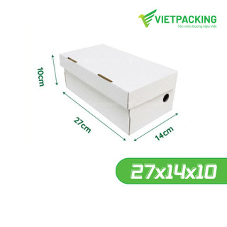Combo 20 Hộp Carton Đựng Giày Trắng 27x14x10 đựng vừa nhiều loại giày dép