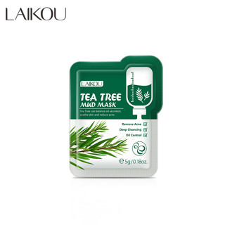 Gói mặt nạ đất sét LAIKOU chiết xuất TRÀM TRÀ làm sạch lỗ chân lông loại bỏ mụn trứng cá cho da dầu 