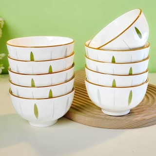 Bộ 10 chén ăn cơm [CAO CẤP][BÁT TRÀNG], bộ 10 bát ăn cơm,chén ăn cơm sứ họa tiết hoa dây leo- kèm hộp sang trọng
