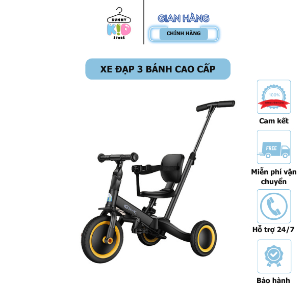 Xe đạp 3 bánh Sunny Kid cao cấp, xe thăng bằng và xe đạp ba bánh cho bé kết hợp 3 chế độ xe đẩy - KL11