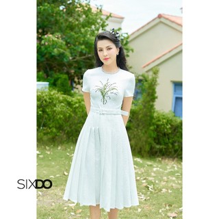 Đầm xếp ly kèm đai sixdo