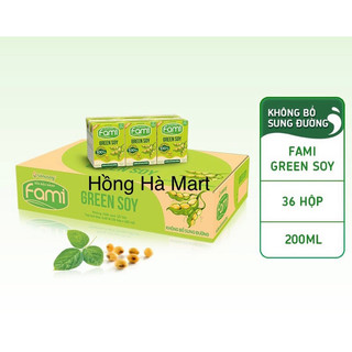  Thùng sữa đậu nành Fami Green soy không bổ sung đường  36 hộp x 180ml  