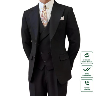 Suit Jacket Nam Cao Cấp Milano Đen  - Suit Đám Cưới Sang Trọng, Vải Mềm Mại Thoáng Mát Chống Nhăn, Độ Bền Cao.