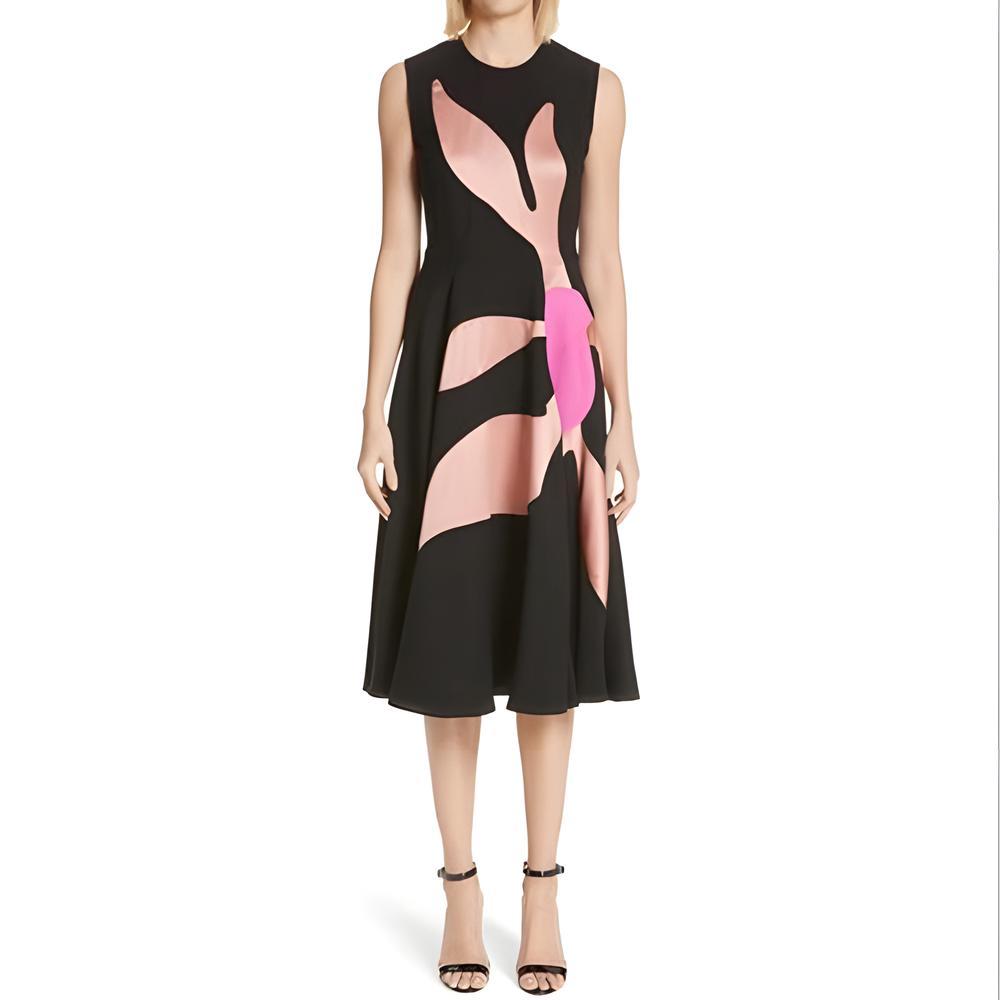 ĐẦM T3D FLORAL SLEEVELESS IN BLACK