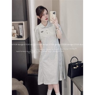 Siuu phẩm váy polo nơ thêu tay bồng so hottt hàng freesize