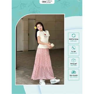 Áo thun baby tee hoa tuylip 2 màu kem, hồng trẻ trung năng động cá tính - DH14