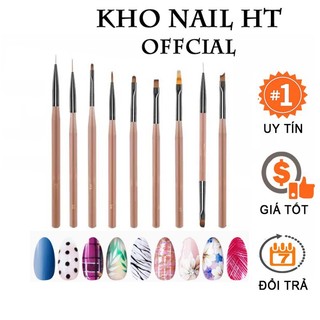 Set bộ 9 cây cọ vẽ nail siêu hot lông mềm cao cấp